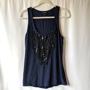 Express Blue Sequin Tank Top Size M